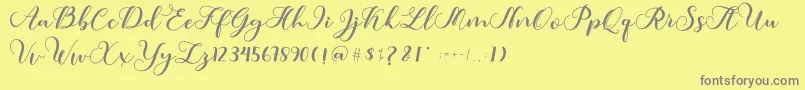 Amotim Font – Gray Fonts on Yellow Background