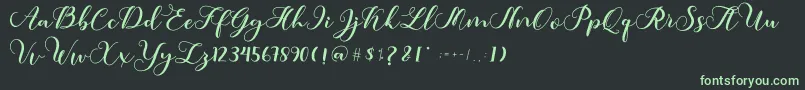 Amotim-fontti – vihreät fontit mustalla taustalla