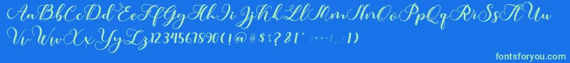 Amotim-fontti – vihreät fontit sinisellä taustalla