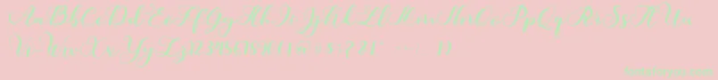 フォントAmotim – ピンクの背景に緑の文字