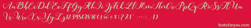 Amotim-fontti – vihreät fontit punaisella taustalla