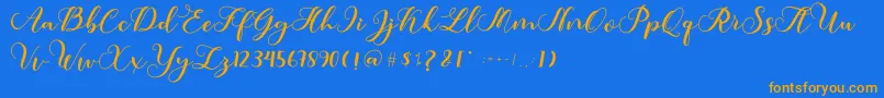 Шрифт Amotim – оранжевые шрифты на синем фоне