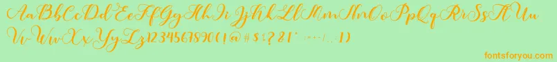 Шрифт Amotim – оранжевые шрифты на зелёном фоне