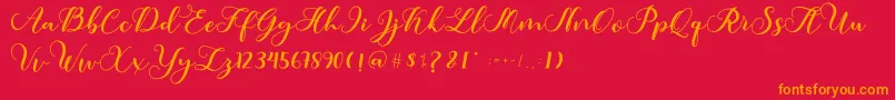 Amotim-fontti – oranssit fontit punaisella taustalla