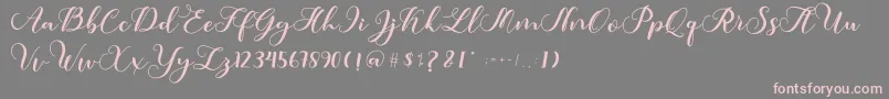フォントAmotim – 灰色の背景にピンクのフォント