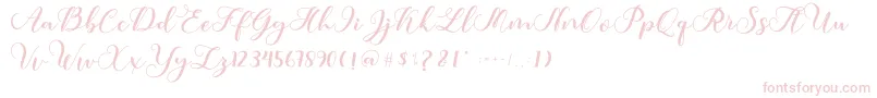 Amotim-fontti – vaaleanpunaiset fontit valkoisella taustalla