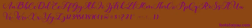 Amotim Font – Purple Fonts on Brown Background