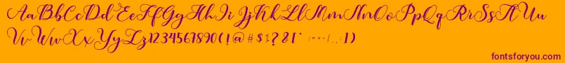 Amotim Font – Purple Fonts on Orange Background