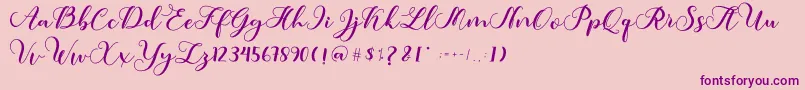 フォントAmotim – ピンクの背景に紫のフォント