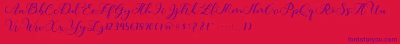 Amotim-Schriftart – Violette Schriften auf rotem Hintergrund