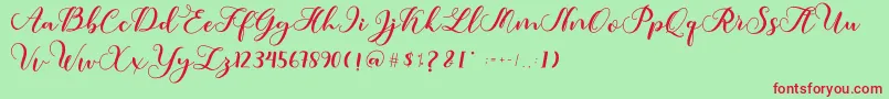 Amotim-fontti – punaiset fontit vihreällä taustalla
