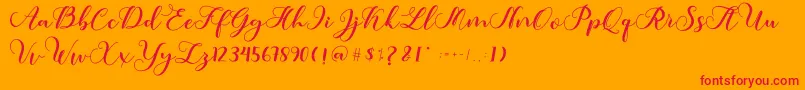 Amotim Font – Red Fonts on Orange Background