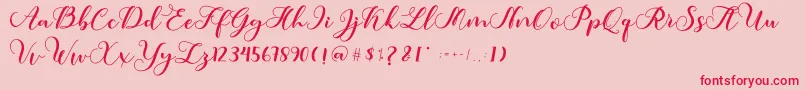 Amotim Font – Red Fonts on Pink Background