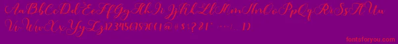 Amotim-fontti – punaiset fontit violetilla taustalla