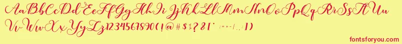 Amotim Font – Red Fonts on Yellow Background