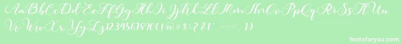 Amotim-fontti – valkoiset fontit vihreällä taustalla