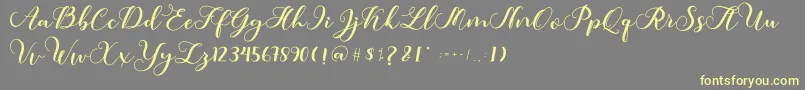 Amotim-fontti – keltaiset fontit harmaalla taustalla