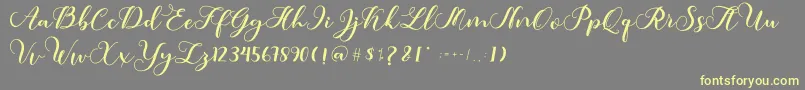 Amotim Font – Yellow Fonts on Gray Background