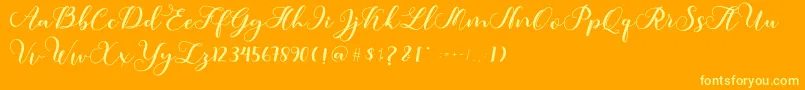 Шрифт Amotim – жёлтые шрифты на оранжевом фоне