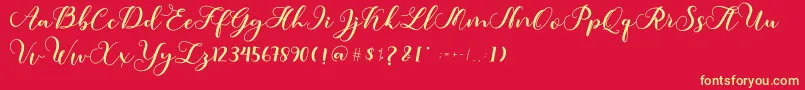 Amotim Font – Yellow Fonts on Red Background