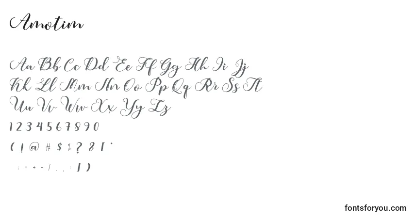 Amotim (119439)-fontti – aakkoset, numerot, erikoismerkit