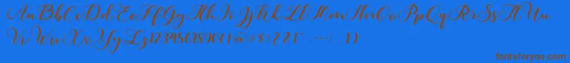 Amotim Font – Brown Fonts on Blue Background