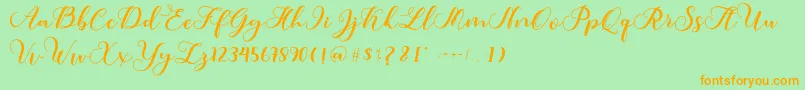 Amotim Font – Orange Fonts on Green Background