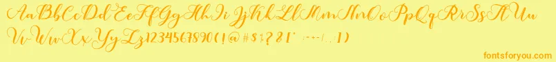 Amotim Font – Orange Fonts on Yellow Background