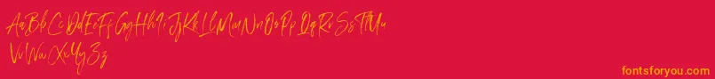 Amourist Font – Orange Fonts on Red Background