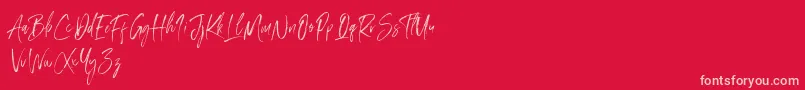 Amourist-Schriftart – Rosa Schriften auf rotem Hintergrund