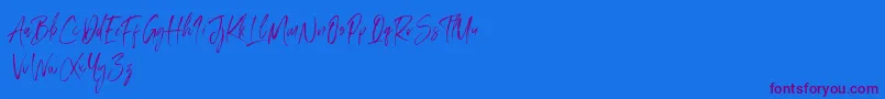 Amourist-Schriftart – Violette Schriften auf blauem Hintergrund