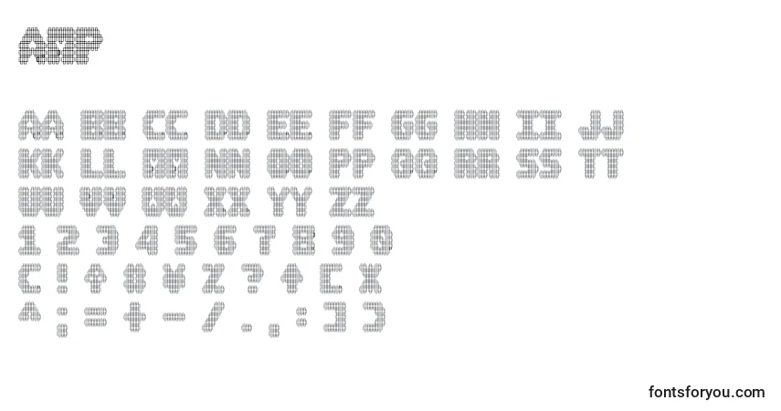 Fuente Amp - alfabeto, números, caracteres especiales