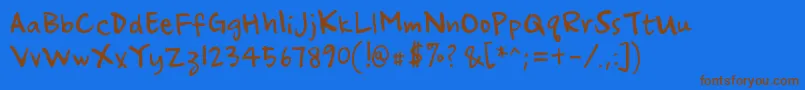 ampersand Font – Brown Fonts on Blue Background