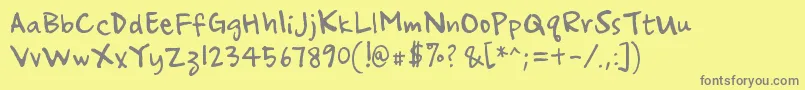 ampersand Font – Gray Fonts on Yellow Background