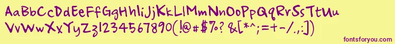 ampersand Font – Purple Fonts on Yellow Background