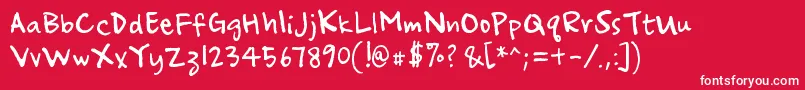 ampersand Font – White Fonts on Red Background