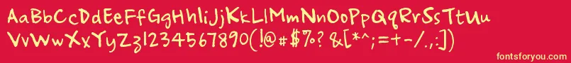 ampersand Font – Yellow Fonts on Red Background