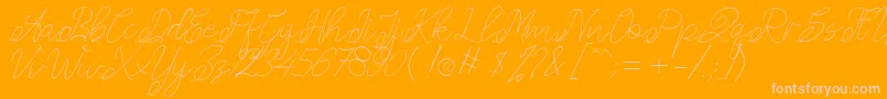 Amplas   1-Schriftart – Rosa Schriften auf orangefarbenem Hintergrund