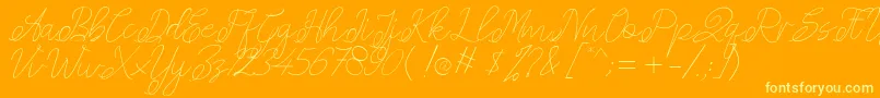 Amplas   1-fontti – keltaiset fontit oranssilla taustalla