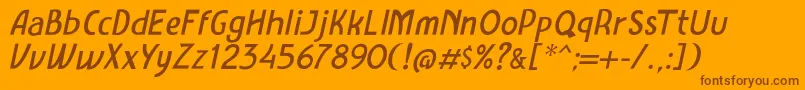 Saiba mais sobre a fonte Amro Sans Italic Fonte Amro Sans Italic – fontes marrons em um fundo laranja