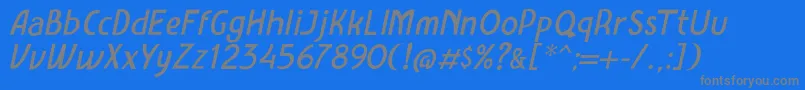 Weitere Informationen zur Amro Sans Italic-Schriftart Amro Sans Italic-Schriftart – Graue Schriften auf blauem Hintergrund