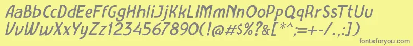 Шрифт Amro Sans Italic – серые шрифты на жёлтом фоне