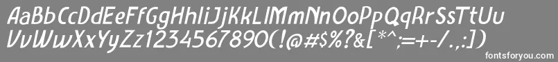 フォントAmro Sans Italic – 灰色の背景に白い文字