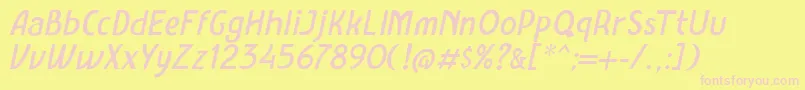 Amro Sans Italic Font – Pink Fonts on Yellow Background