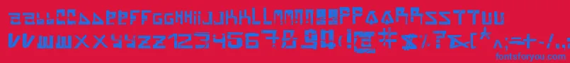 Braindamage Font – Blue Fonts on Red Background