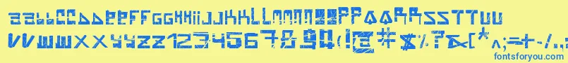 Braindamage Font – Blue Fonts on Yellow Background