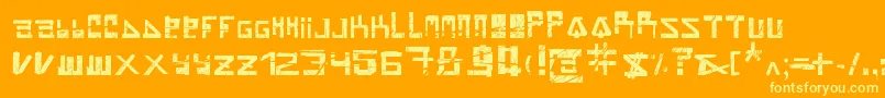 Braindamage Font – Yellow Fonts on Orange Background