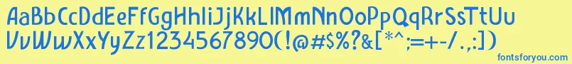 Amro Sans Font – Blue Fonts on Yellow Background