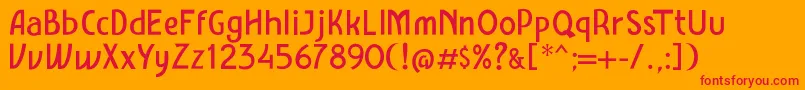 Amro Sans-Schriftart – Rote Schriften auf orangefarbenem Hintergrund