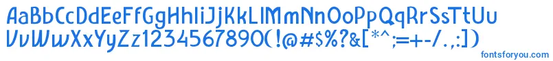 フォントAmro Sans – 白い背景に青い文字